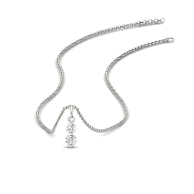 3 Stone Drop Diamond Pendant