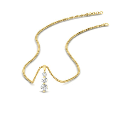 3 Stone Drop Diamond Pendant
