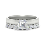 Load image into Gallery viewer, 3-mm-asscher-cut-solitaire-ring-with-eternity-band-in-white-gold-fdens11590assleep-3.00mm-nl-wg_e0d38be0-540a-41b2-83f9-ad701445be10.jpg?v=1760333122