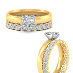 Load image into Gallery viewer, 3-mm-heart-shaped-solitaire-ring-with-eternity-band-in-yellow-gold-fdens11590htangle3-3.00mm-nl-yg.jpg?v=1760331219