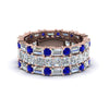 Load image into Gallery viewer, 3-piece-diamond-eternity-anniversary-band-with-blue-sapphire-in-18K-rose-gold-FD8377BGSABL-NL-RG.jpg