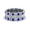 Load image into Gallery viewer, 3-piece-diamond-eternity-anniversary-band-with-blue-sapphire-in-950-platinum-FD8377BGSABL-NL-WG.jpg