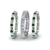 Load image into Gallery viewer, 3-piece-diamond-eternity-anniversary-band-with-emerald-in-18K-white-gold-FD8377BGEMGR-NL-WG.jpg