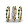 Load image into Gallery viewer, 3-piece-diamond-eternity-anniversary-band-with-emerald-in-18K-yellow-gold-FD8377BGEMGR-NL-YG.jpg