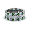 Load image into Gallery viewer, 3-piece-diamond-eternity-anniversary-band-with-emerald-in-950-platinum-FD8377BGEMGR-NL-WG.jpg