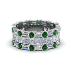 Load image into Gallery viewer, 3-piece-diamond-eternity-anniversary-band-with-emerald-in-950-platinum-FD8377BGEMGR-NL-WG.jpg
