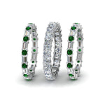 Load image into Gallery viewer, 3-piece-diamond-eternity-anniversary-band-with-emerald-in-950-platinum-FD8377BGEMGR-NL-WG.jpg
