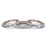 Load image into Gallery viewer, 3-piece-diamond-eternity-anniversary-band-with-ice-blue-topaz-in-14K-rose-gold-FD8377BGICBLTO-NL-RG.jpg
