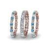 Load image into Gallery viewer, 3-piece-diamond-eternity-anniversary-band-with-ice-blue-topaz-in-14K-rose-gold-FD8377BGICBLTO-NL-RG.jpg