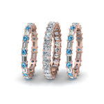 Load image into Gallery viewer, 3-piece-diamond-eternity-anniversary-band-with-ice-blue-topaz-in-18K-rose-gold-FD8377BGICBLTO-NL-RG.jpg
