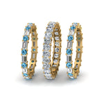 Load image into Gallery viewer, 3-piece-diamond-eternity-anniversary-band-with-ice-blue-topaz-in-18K-yellow-gold-FD8377BGICBLTO-NL-YG.jpg
