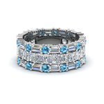Load image into Gallery viewer, 3-piece-diamond-eternity-anniversary-band-with-ice-blue-topaz-in-950-platinum-FD8377BGICBLTO-NL-WG.jpg
