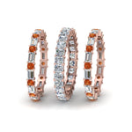 Load image into Gallery viewer, 3-piece-diamond-eternity-anniversary-band-with-orange-sapphire-in-14K-rose-gold-FD8377BGSAOR-NL-RG.jpg
