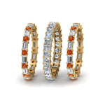 Load image into Gallery viewer, 3-piece-diamond-eternity-anniversary-band-with-orange-sapphire-in-14K-yellow-gold-FD8377BGSAOR-NL-YG.jpg

