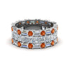 Load image into Gallery viewer, 3-piece-diamond-eternity-anniversary-band-with-orange-sapphire-in-18K-white-gold-FD8377BGSAOR-NL-WG.jpg