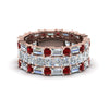 Load image into Gallery viewer, 3-piece-diamond-eternity-anniversary-band-with-ruby-in-14K-rose-gold-FD8377BGRUDR-NL-RG.jpg