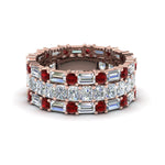 Load image into Gallery viewer, 3-piece-diamond-eternity-anniversary-band-with-ruby-in-14K-rose-gold-FD8377BGRUDR-NL-RG.jpg
