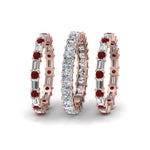 Load image into Gallery viewer, 3-piece-diamond-eternity-anniversary-band-with-ruby-in-14K-rose-gold-FD8377BGRUDR-NL-RG.jpg
