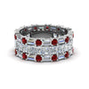Load image into Gallery viewer, 3-piece-diamond-eternity-anniversary-band-with-ruby-in-18K-white-gold-FD8377BGRUDR-NL-WG.jpg