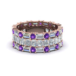 Load image into Gallery viewer, 3-piece-diamond-eternity-anniversary-band-with-violac-topaz-in-18K-rose-gold-FD8377BGVITO-NL-RG.jpg
