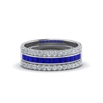 Load image into Gallery viewer, 3-piece-stackable-eternity-band-with-blue-sapphire-in-18K-white-gold-FD8422BGSABL-NL-WG.jpg
