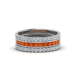 Load image into Gallery viewer, 3-piece-stackable-eternity-band-with-orange-sapphire-in-18K-white-gold-FD8422BGSAOR-NL-WG.jpg

