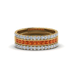Load image into Gallery viewer, 3-piece-stackable-eternity-band-with-orange-sapphire-in-18K-yellow-gold-FD8422BGSAOR-NL-YG.jpg
