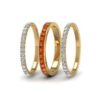 Load image into Gallery viewer, 3-piece-stackable-eternity-band-with-orange-sapphire-in-18K-yellow-gold-FD8422BGSAOR-NL-YG.jpg
