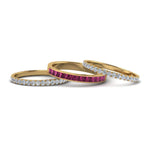 Load image into Gallery viewer, 3-piece-stackable-eternity-band-with-pink-sapphire-in-14K-yellow-gold-FD8422BGSADRPI-NL-YG.jpg
