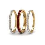 Load image into Gallery viewer, 3-piece-stackable-eternity-band-with-ruby-in-14K-yellow-gold-FD8422BGRUDR-NL-YG.jpg
