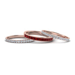 Load image into Gallery viewer, 3-piece-stackable-eternity-band-with-ruby-in-18K-rose-gold-FD8422BGRUDR-NL-RG.jpg
