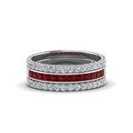 Load image into Gallery viewer, 3-piece-stackable-eternity-band-with-ruby-in-18K-white-gold-FD8422BGRUDR-NL-WG.jpg
