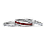 Load image into Gallery viewer, 3-piece-stackable-eternity-band-with-ruby-in-18K-white-gold-FD8422BGRUDR-NL-WG.jpg
