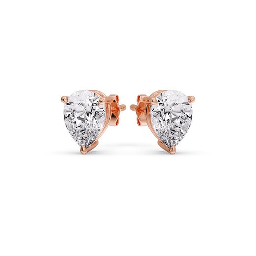 One Carat Diamond Pear Cut 3 Prong Earring