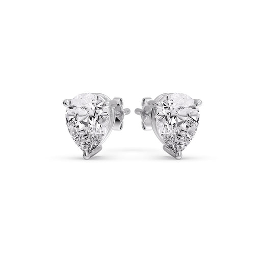 One Carat Diamond Pear Cut 3 Prong Earring