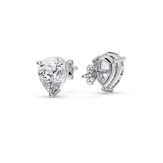 One Carat Diamond Pear Cut 3 Prong Earring