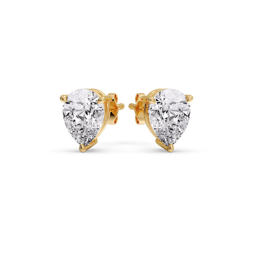 One Carat Diamond Pear Cut 3 Prong Earring