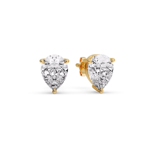 One Carat Diamond Pear Cut 3 Prong Earring