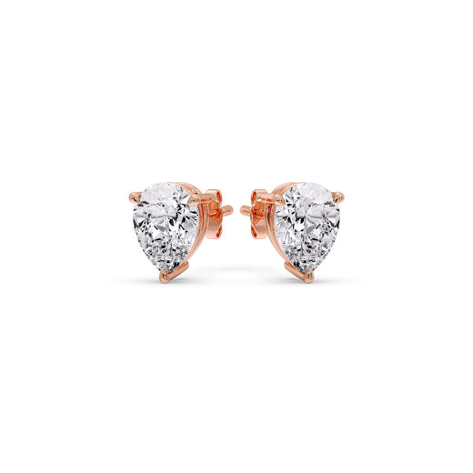 One Carat Diamond Pear Cut 3 Prong Earring