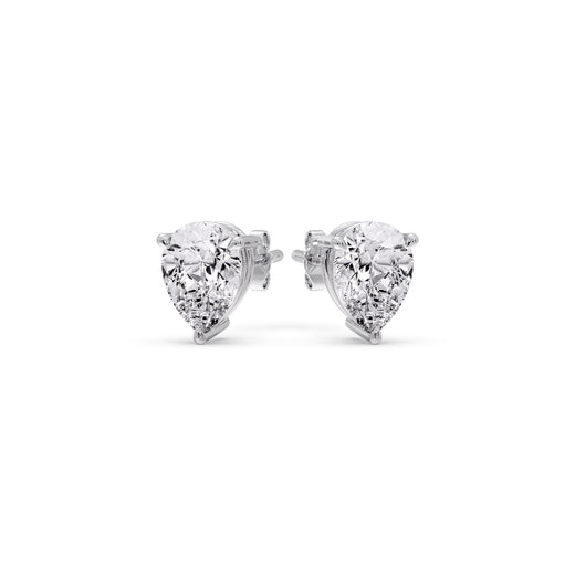 One Carat Diamond Pear Cut 3 Prong Earring