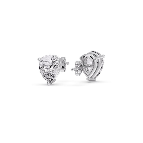 One Carat Diamond Pear Cut 3 Prong Earring