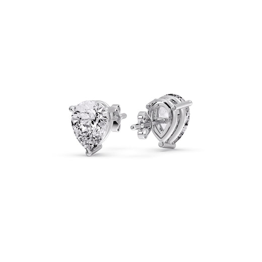 One Carat Diamond Pear Cut 3 Prong Earring