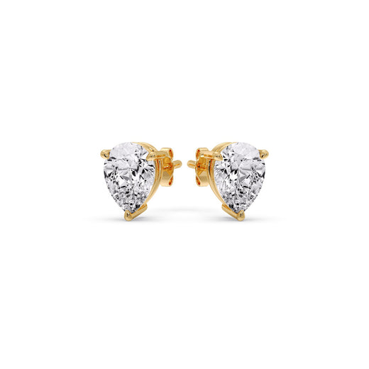 One Carat Diamond Pear Cut 3 Prong Earring