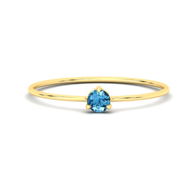 3 Prong Round Tiny Band Stack Ring
