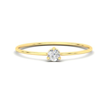 3 Prong Round Tiny Band Stack Ring