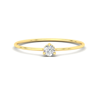 3 Prong Round Tiny Band Stack Ring