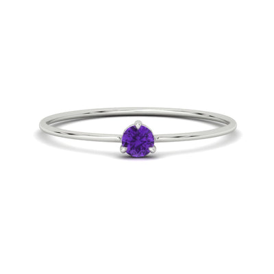 3 Prong Round Tiny Band Stack Ring