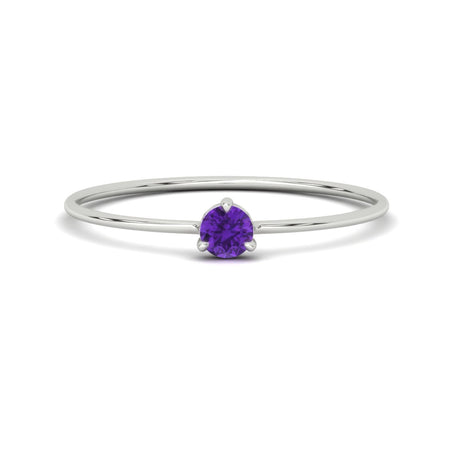 3 Prong Round Tiny Band Stack Ring
