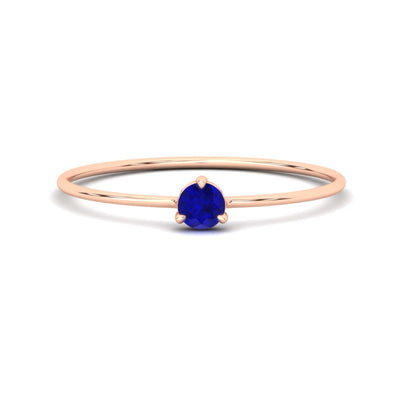14k Rose Gold / Blue Sapphire / Lab Grown