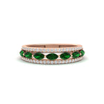 Load image into Gallery viewer, 3-row-cute-stackable-emerald-band-in-rose-gold-fd11533bgemgr-nl-rg.jpg
